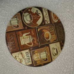 Glass Coffee Decorative Plate