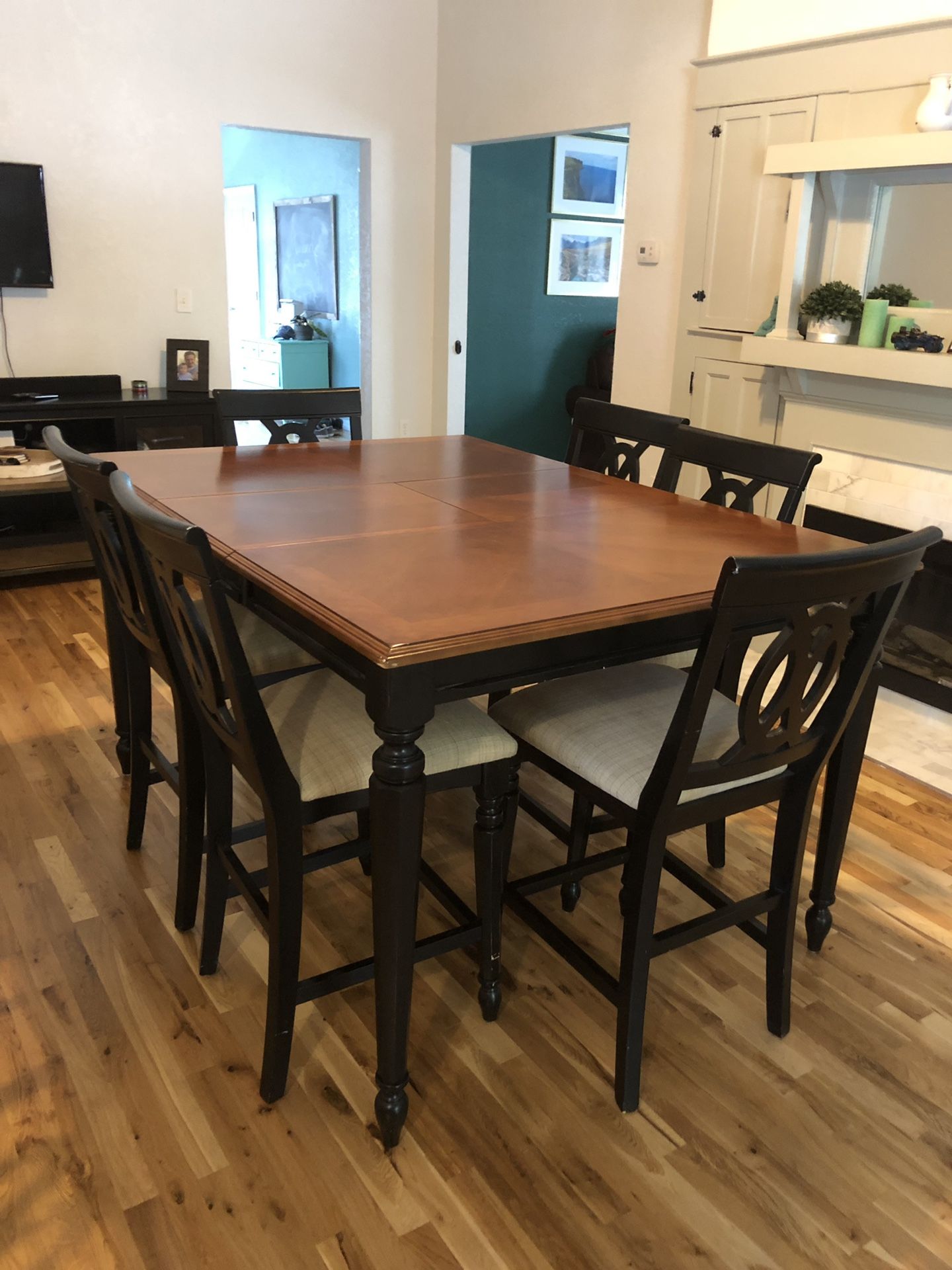 Counter height dining room table.