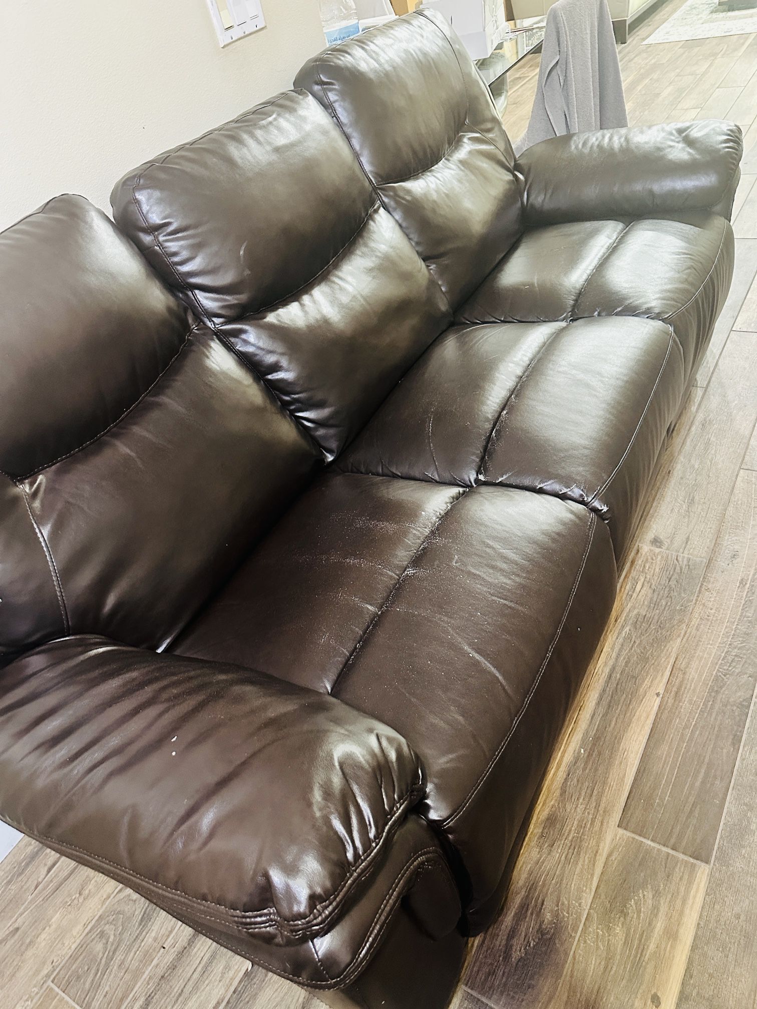 Two Reclining Sofas - Synthetic Leather