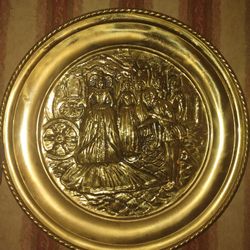 Two Vintage Brass Wall Pictures