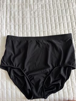 Black High-Waist Swim Bottoms XL