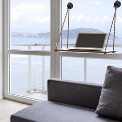 Hanging Window Desk - 24" x 14" x 0.5". Small Space Furniture