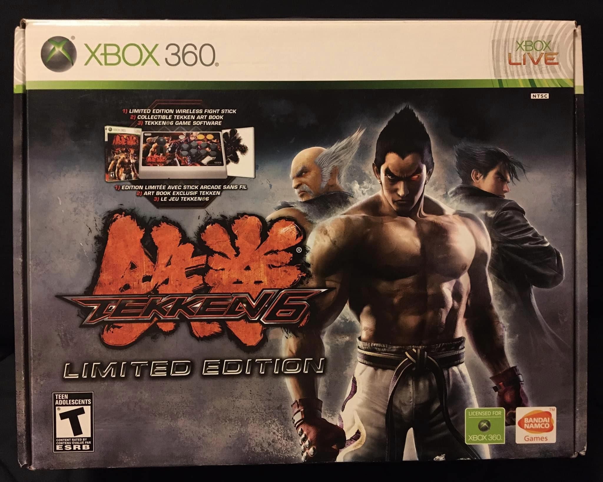 XBOX 360 Limited Edition TEKKEN 6 wireless arcade style fight stick with game and collectible art book