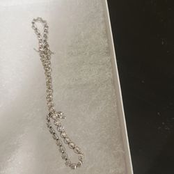 14 K White Diamond Tennis Bracelet