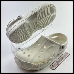 Crocs Baya Unisex Clog Shoes White Slip-On Men's Size 9 I Women's 11 10126-100