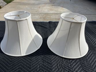Two Silk Ivory Color Lampshades