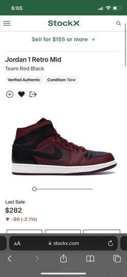 Jordan 1 Retro Mid Team Red Black