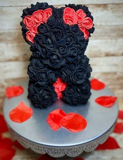 Black & Red Rose Bear