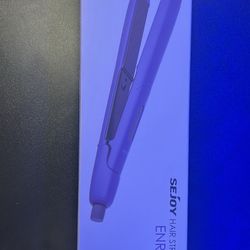 purple Sejoy 2-in-1 ceramic hair straightener and curler