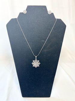 925 sterling silver snowflake pendant necklace