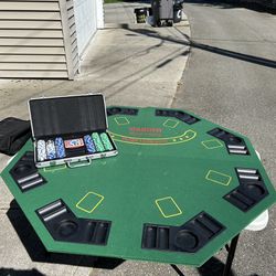 Poker Table Top With chips