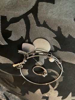 Silver Charm Bangle Bracelet with Charms