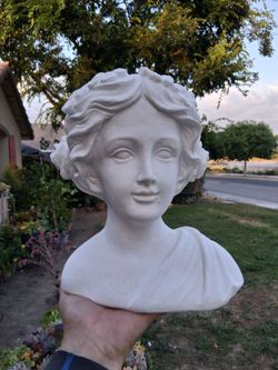 White Plaster Head Planter $25