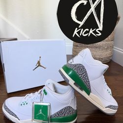 WMNS - Air Jordan 3 Retro Lucky Green - White/Lucky Green CK9246 136 Size 8