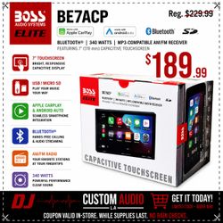 Boss Elite Double Din Touchscreen Stereo USB Apple Carplay Android Auto Bluetooth Am Fm Radio BE7ACP 🚨 Payment Options Available 🚨 No Credit Needed 
