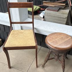 Antique Stool And Chair - Free