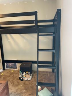 Black wood loft bed