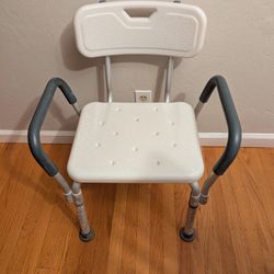 Adjustable Shower Chair With Armrests And Backrest 