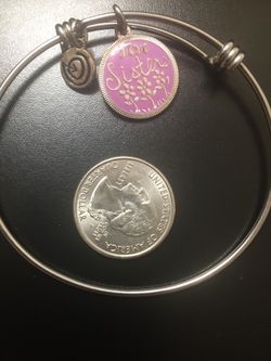 Sisters Metal Bangle Bracelet