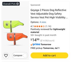 Dog Reflective Vests $5