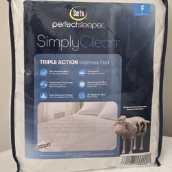 Serta Perfect Sleeper Triple Action Full Waterproof Full Size Mattress Pad NEW