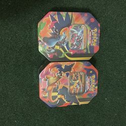 Pokemon TCG Lot Of 2 Mega Charizard X & Y Tin New Sealed In Hand