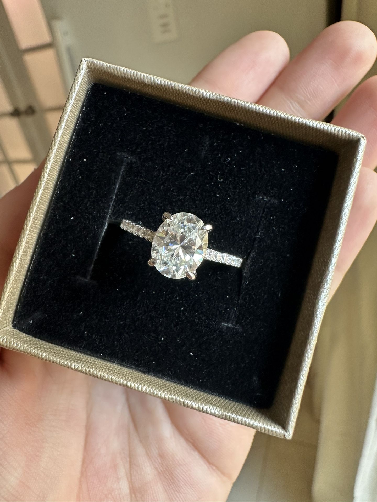 Engagement Ring 2.7ct Moissanite 925 Sterling Silver - Size 7