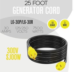 25ft 30 Amp Generator Cord