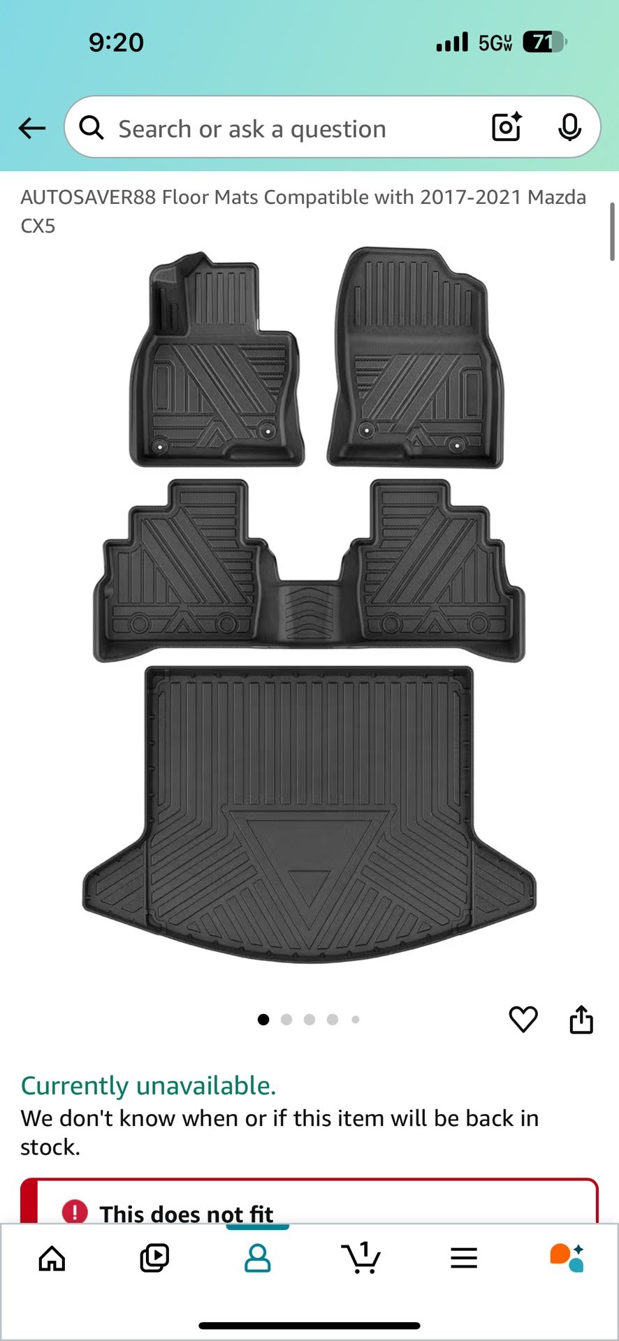MAZDA CX5 Weather Proof Floor Mats