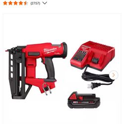 M18 FUEL 18-Volt Lithium-Ion Brushless Cordless Gen ll 16-Gauge Straight Finish Nailer Kit w/One 2.0 Ah Battery/Charger