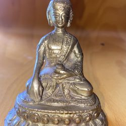 $25-VINTAGE 4” METAL BUDDHA STATUE (PREOWNED/USED)