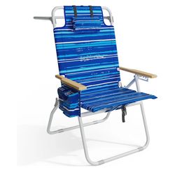 NEW Tall Beach Chairs for Adults, 17" High Backpack Beach Chair