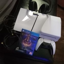 Ps5 Slim Disc Verizon - With Controller, Wireless Headset  & Elden Ring 