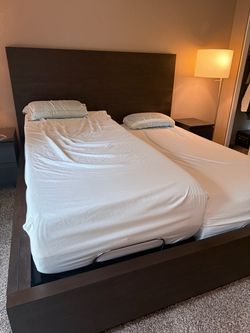 Cal king bed with adjustable base