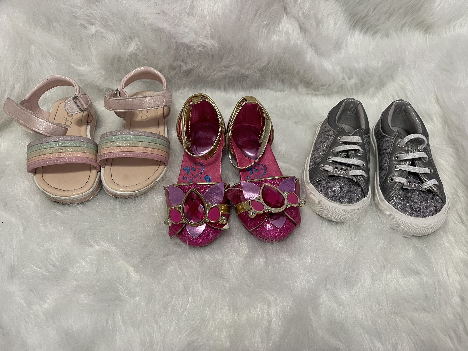 Lot Toddler Girls Size 7 Shoes. Michael Kors, Disney Princess, Sugar