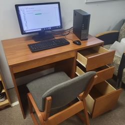 COMPLETE DESK WITH COMPUTER SET-UP (READ EVERYTHING)
