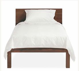 Room and Board Twin Wood Bed Frame with Mattress