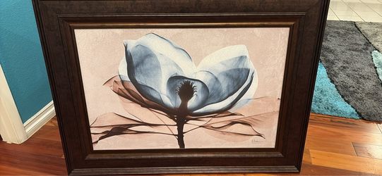 Large Albert Koetsier Blue Flower Framed Wall Art