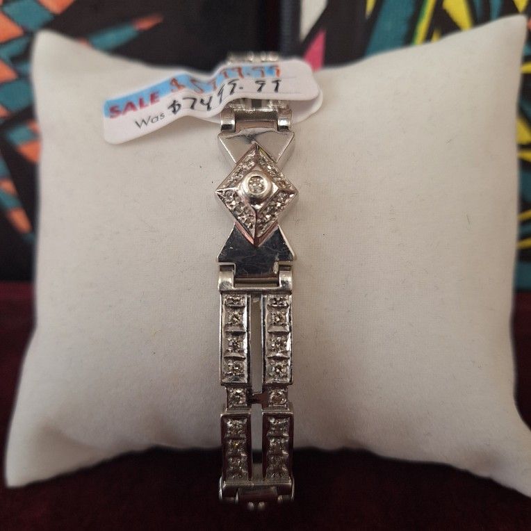 14K Diamond Bracelet On Sale