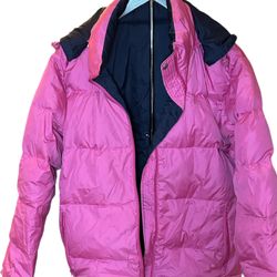 Reversible SJB Pink And Navy Blue size L  bubble Jacket 