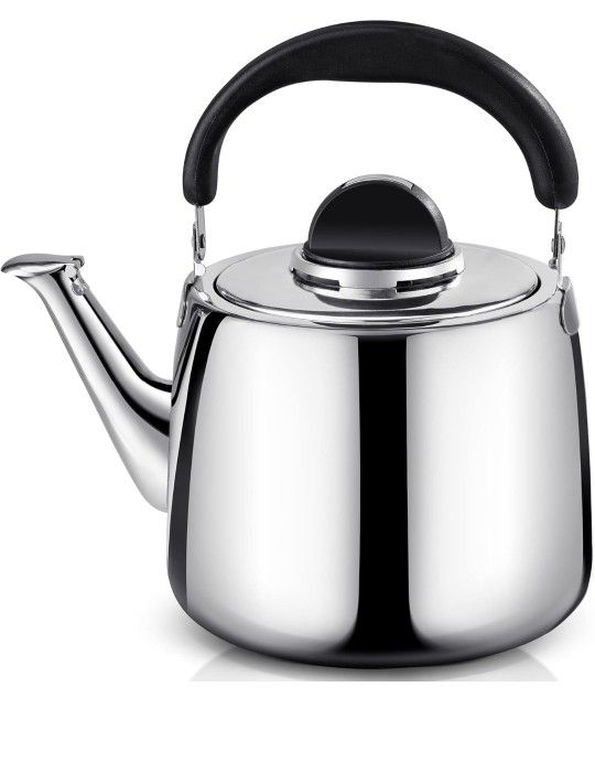Tea Kettle - 2.5QT Whistling Tea Pots for Stove Top - Food Grade Stainless Steel Teapot - Classic Stovetop Kettle with Universal Base, Cool Grip Bakel