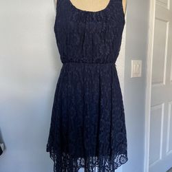 Navy Blue Lace Dress- Brand New- Size medium