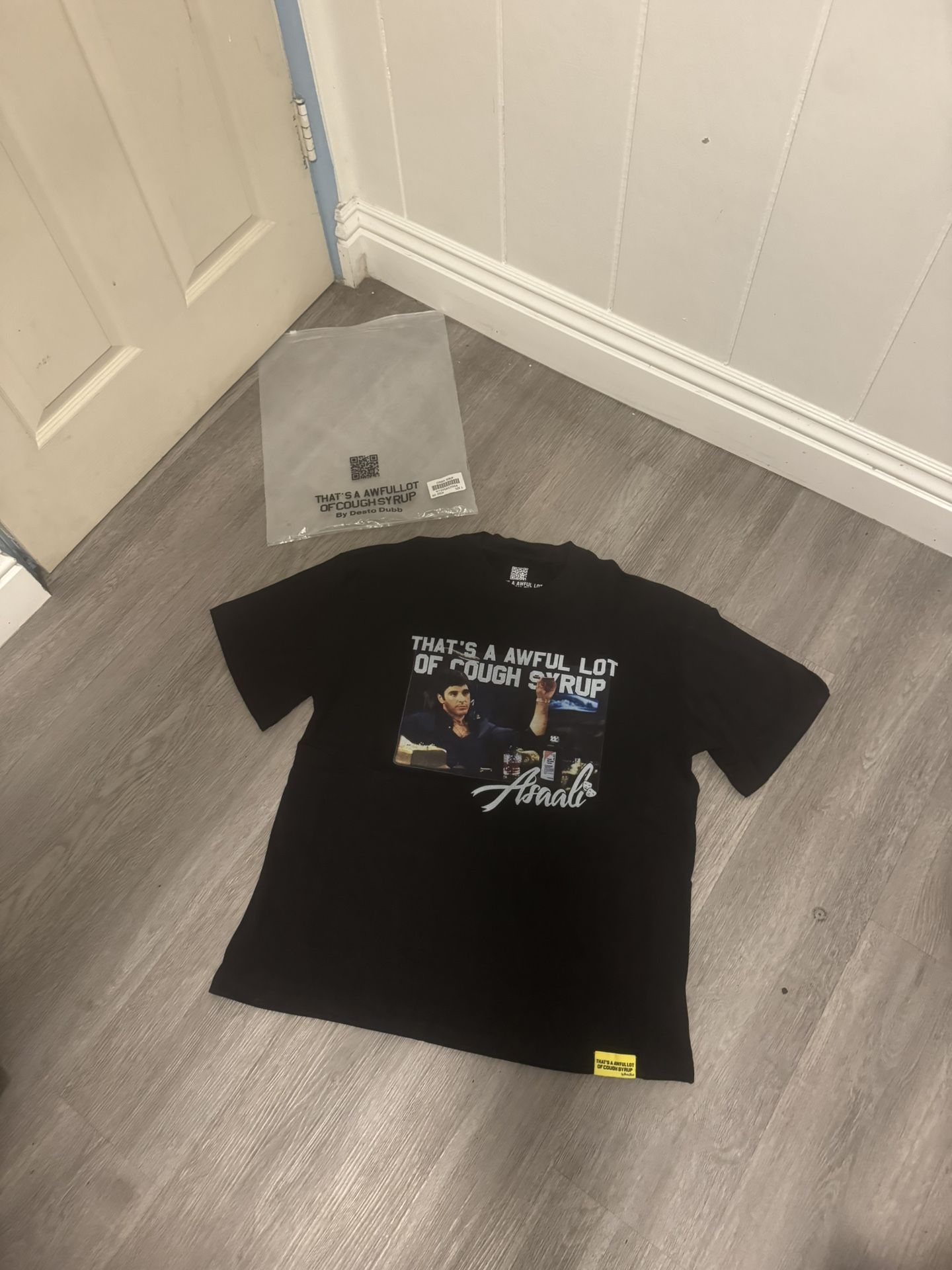 That’s an awful lot of cough syrup x asaali t shirt brand new never worn comes with bag and tags