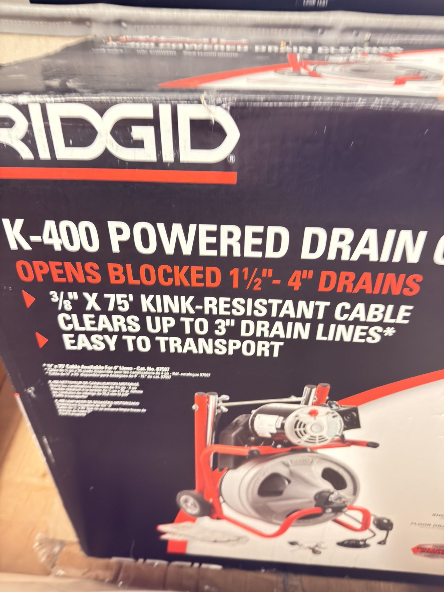 Ridgid K-400 Drain Snake Auger 120 Volt Drum Machine 