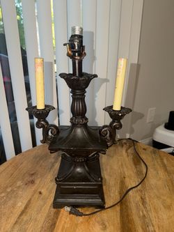 Vintage Dark Bronze Candelabra Table Lamp Base