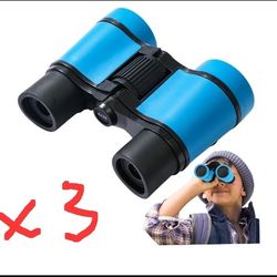 3 Kids Binoculars 4X 30mm Clear View Toddler Binoculars Mini Telescope with Rope for Watching Camping Outdoor Kids Toddler