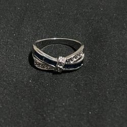 Sterling Silver CZ Criss Cross Ring