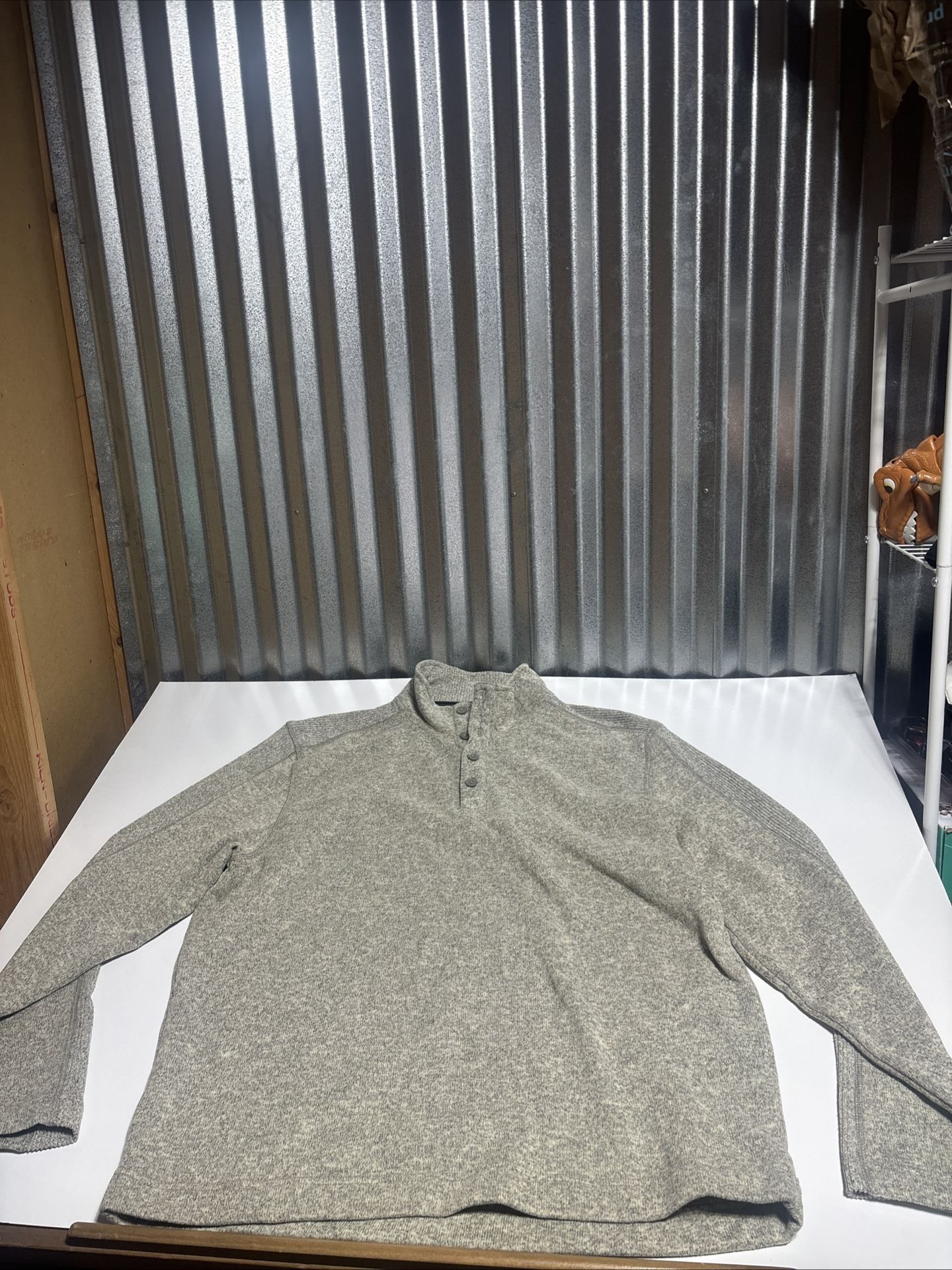 Van Heusen Mens Sweater XXL Classic Fit Mock Neck 1/4 Button Thermal Stretch 