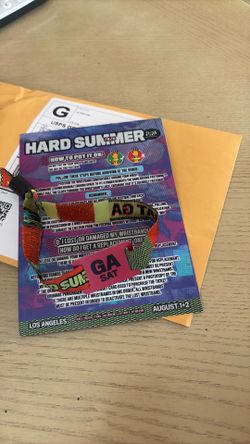 Hard summer ticket ga for Saturday