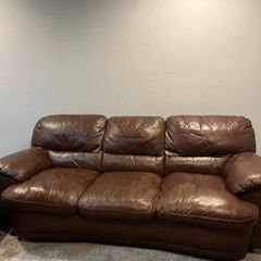 Leather Couch, Elliptical,  And TV Stand